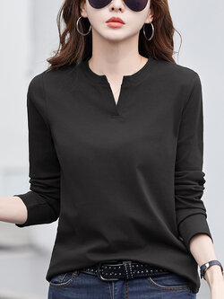 เสื้อยืดสีดำ แฟชั่น เสื้อยืด T-shirt สีดำ สวมใส่สบาย ไม่ร้อน