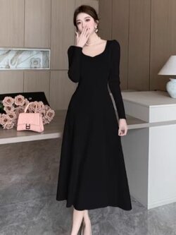 เดรสสีดำสุภาพ เรียบหรู ดูดี เหมาะกับทุกโอกาส | เดรสผู้หญิงแฟชั่นสุภาพ