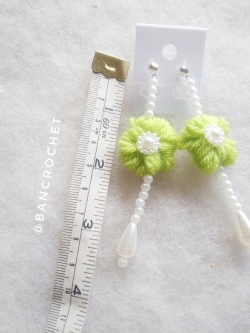 Bancrochet ต่างหูถักโครเชต์ crochet earrings หลากสี 4-6 นิ้ว