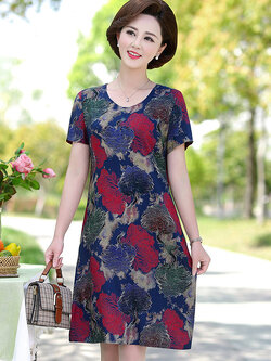 เดรสวัยผู้ใหญ่40-60ปีเดรสคุณแม่