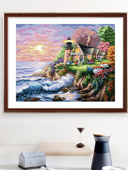 ชุดปักครอสติช รูปบ้าน สอบถามขนาดและสั่งซื้อได้ที่ LINE