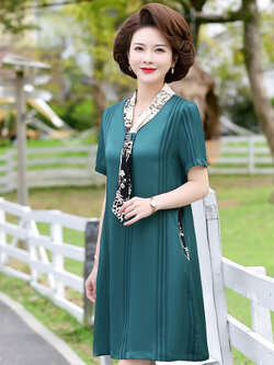 เดรสวัยผู้ใหญ่40-60ปี เดรสคุณแม่ ชุดเดรสทำงานวัยผู้ใหญ่ แบรนด์ MAMA DRESS