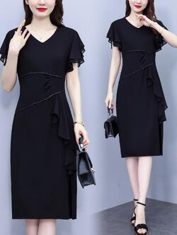 เดรสสีดำสุภาพ เรียบหรู ดูดี เหมาะกับทุกโอกาส | เดรสผู้หญิงแฟชั่นสุภาพ