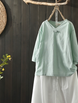 เสื้อผ้าฝ้าย ผ้าลินิน มีขนาดไซส์เดียว อกประมาณ100ซม.หรือประมาณ 40นิ้วขึ้นไป