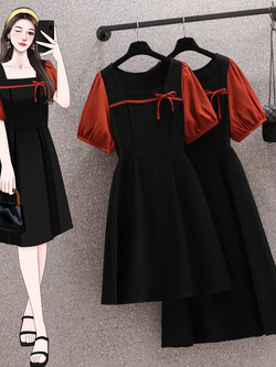 เดรสแขนสั้น มีไซส์ L-4XLอก 38-47 นิ้ว ใส่ได้ทั้งสาวหุ่นดีน่ารักจนถึงสาวอวบพลัสไซส์ จัดส่งฟรี! ทักแชทสั่งซื้อ