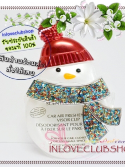 Bath & Body Works / Car Fragrance Holder (Sparkly Scarf Snowman) *Visor Clip