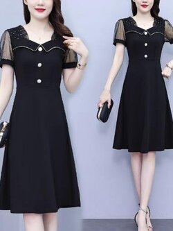 เดรสสีดำสุภาพ เรียบหรู ดูดี เหมาะกับทุกโอกาส | เดรสผู้หญิงแฟชั่นสุภาพ