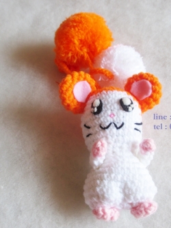 ที่ห้อยกระเป๋า พวงกุญแจตุ๊กตา หนูแฮมเตอร์ hamster dolls pom pom amigurumi crochet keychain