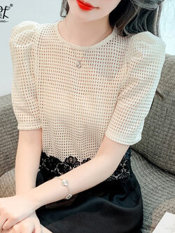 เสื้อลูกไม้ แขนสั้น