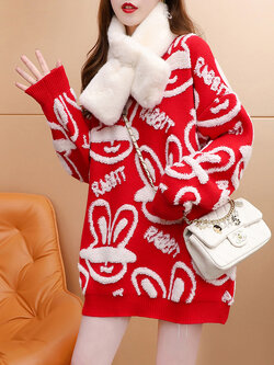 เสื้อไหมพรม เสื้อไหมพรมแขนยาว 38-44 นิ้ว ฟรีไซส์