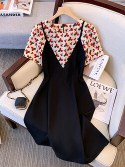 เดรสแขนสั้น มีไซส์ L-4XLอก 38-47 นิ้ว ใส่ได้ทั้งสาวหุ่นดีน่ารักจนถึงสาวอวบพลัสไซส์