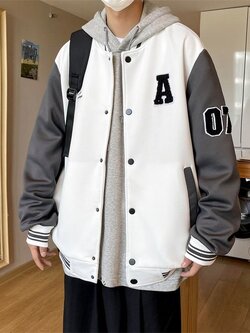 เสื้อแจ็คเก็ตเบสบอล เสื้อคลุม เสื้อแขนยาวสไตล์เกาหลี