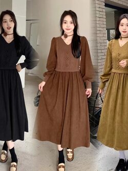 เดรสสาวอวบ มีไซส์ L-4XLอกเสื้อ 38-47 นิ้ว ใส่ได้ทั้งสาวหุ่นดีน่ารักจนถึงสาวอวบพลัสไซส์ จัดส่งฟรี! ทักแชทสั่งซื้อ