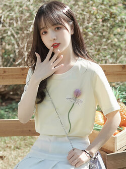 เสื้อผ้าวัยรุ่นเกาหลี เสื้อยืดวัยรุ่นผู้หญิง มีขนาด S M L XL