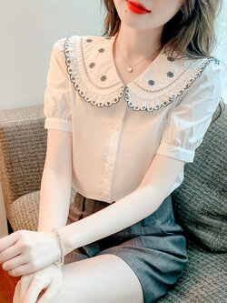 เสื้อลูกไม้ แขนสั้น