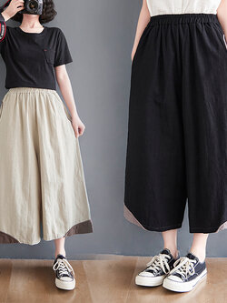 กางเกงผ้าลินิน กางเกงผ้าลินินหญิง กางเกงผ้าลินิน เอว ยางยืด