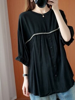 เสื้อผ้าฝ้ายสไตล์วินเทจ ใส่ตั้งแต่สาวผอม-สาวอวบ น้ำหนักตัว50-90 กิโลกรัม Meimei plus size