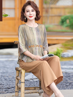 เสื้อผ้าคุณแม่วัย 60 เสื้อคนแก่ผู้หญิงวัย60