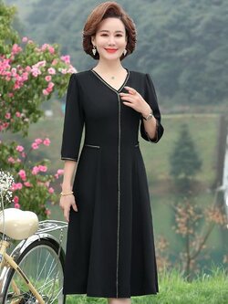 เดรสวัยผู้ใหญ่40-60ปี เดรสคุณแม่ ชุดเดรสทำงานวัยผู้ใหญ่ แบรนด์ MAMA DRESS