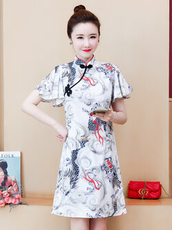 ชุดเดรสคอจีนสวยๆ ชุดแซกคอจีน ลูกไม้ ชุดคอจีนสวยๆ เสื้อกี่เพ้า คอจีน