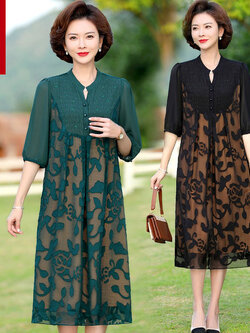 เดรสวัยผู้ใหญ่40-60ปี เดรสคุณแม่ ชุดเดรสทำงานวัยผู้ใหญ่ แบรนด์ MAMA DRESS