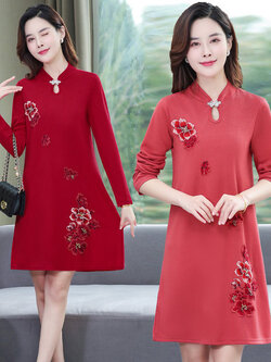 เดรสวัยผู้ใหญ่40-60ปี เดรสคุณแม่ ชุดเดรสทำงานวัยผู้ใหญ่ แบรนด์ MAMA DRESS