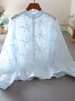 เสื้อลินิน เสื้อผ้าฝ้ายลินิน เสื้อเชิ้ตผ้าลินิน ปักลายสวยๆด้วยด้าย สไตล์VINTAGE