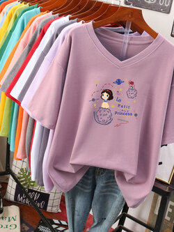 เสื้อยืดคอตตอน สกรีนลายน่ารัก มีหลากหลายสี ส่งฟรีทั่วไทย BY JIMIAO