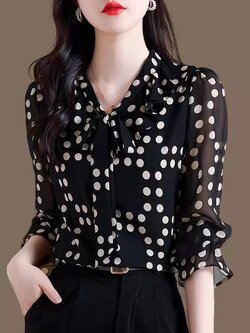 เสื้อเชิ้ตผู้หญิงแขนยาว เสื้อเชิ้ตผู้หญิงใส่ทํางาน 390 บาทต่อชิ้น ฟรีค่าจัดส่ง