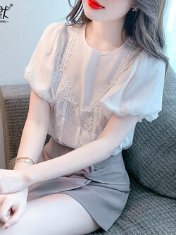 เสื้อลูกไม้ แขนสั้น