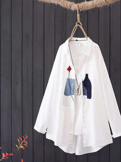 แบบเสื้อสวยๆ เสื้อผ้าฝ้ายลินิน เสื้อเชิ้ตผ้าลินิน