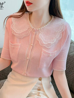 เสื้อลูกไม้ แขนสั้น