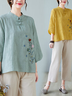 เสื้อลินิน เสื้อผ้าฝ้ายลินิน เสื้อเชิ้ตผ้าลินิน