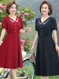 เดรสวัยผู้ใหญ่40-60ปี เดรสคุณแม่ ชุดเดรสทำงานวัยผู้ใหญ่ แบรนด์ MAMA DRESS