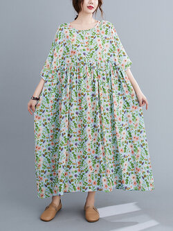 เสื้อผ้าฝ้ายสไตล์วินเทจ ใส่ตั้งแต่สาวผอม-สาวอวบ น้ำหนักตัว50-90 กิโลกรัม Meimei plus size