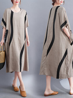 เสื้อทีเชิ้ตคนอ้วนผู้หญิงสไตล์คอตตอนลินินมีไซต์อก 47-48 นิ้ว