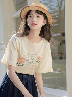 เสื้อผ้าวัยรุ่นเกาหลี เสื้อยืดวัยรุ่นผู้หญิง มีขนาด S M L XL