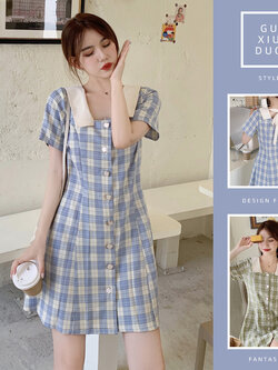 เดรสแขนสั้นมีไซส์L-4XLอก38-47นิ้ว