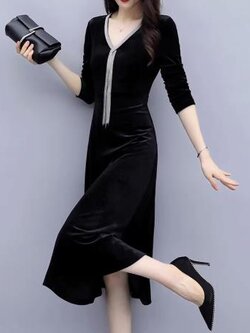 เดรสสีดำสุภาพ เรียบหรู ดูดี เหมาะกับทุกโอกาส | เดรสผู้หญิงแฟชั่นสุภาพ