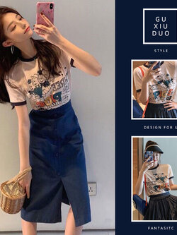 เดรสแขนสั้นมีไซส์L-4XLอก38-47นิ้ว