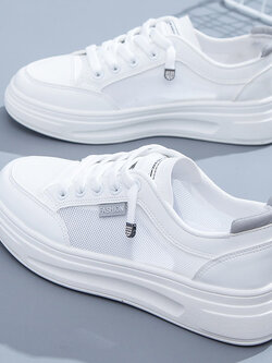 รองเท้าผ้าใบสีขาว รองเท้าผ้าใบวัยรุ่นสีขาว แบรนด์ RENBEN