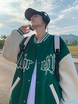 เสื้อแจ็คเก็ตเบสบอล เสื้อคลุม เสื้อแขนยาวสไตล์เกาหลี