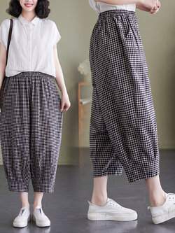 กางเกงผ้าลินิน กางเกงผ้าลินินหญิง กางเกงผ้าลินิน เอว ยางยืด