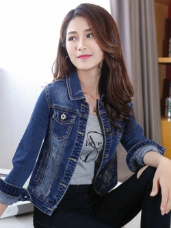 เสื้อแจ็คเก็ตยีนส์ เสื้อยีนส์ผู้หญิงเทห์ๆ