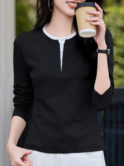 เสื้อยืดสีดำ แฟชั่น เสื้อยืด T-shirt สีดำ สวมใส่สบาย ไม่ร้อน