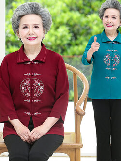 เสื้อคุณยาย เสื้อผู้วัยอายุ60-70ปี มีขนาด L-4XL(อกประมาณ35-45นิ้ว)