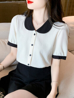 เสื้อลูกไม้ แขนสั้น