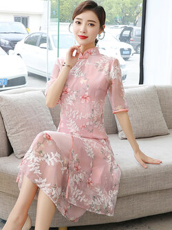 ชุดเดรสคอจีนสวยๆ ชุดแซกคอจีน ลูกไม้ ชุดคอจีนสวยๆ เสื้อกี่เพ้า คอจีน