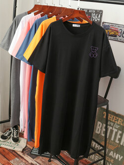 เดรสสไตล์เสื้อยืด S-3XL(อกเสื้อยืด 43- 51 นิ้ว)ใส่สบายๆอยู่บ้าน ใส่นอน