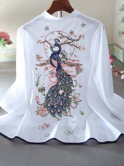 เสื้อลินิน เสื้อผ้าฝ้ายลินิน เสื้อเชิ้ตผ้าลินิน ปักลายสวยๆด้วยด้าย สไตล์VINTAGE BY Dreamroom